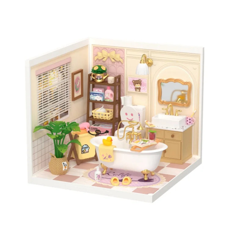 Warm Dining Room, Blooming Tea Garden, Pop Bubble Bathroom  DIY Miniature Dollhouse Kit