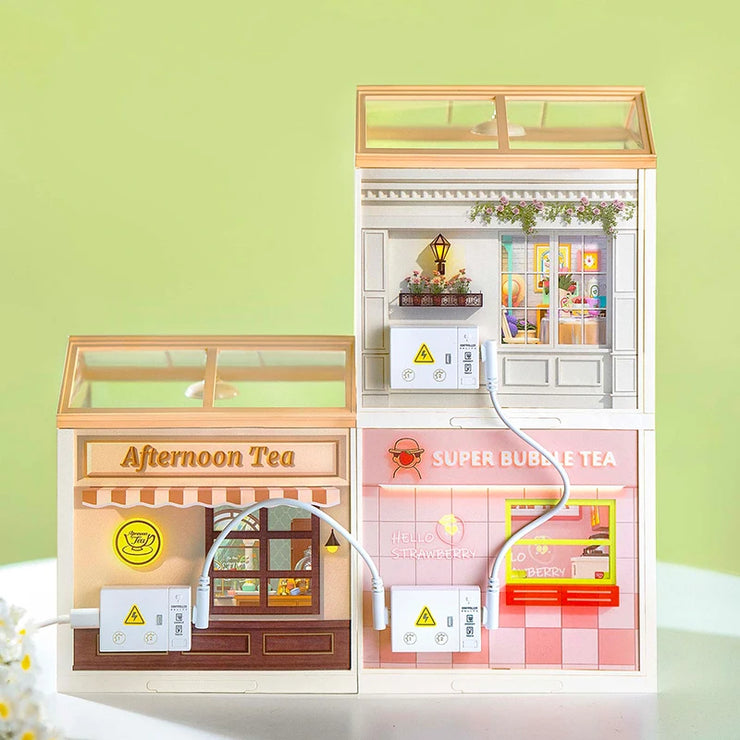 Warm Dining Room, Blooming Tea Garden, Pop Bubble Bathroom  DIY Miniature Dollhouse Kit