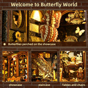 Butterfly Collection Room DIY Wooden Book Nook Shelf Insert