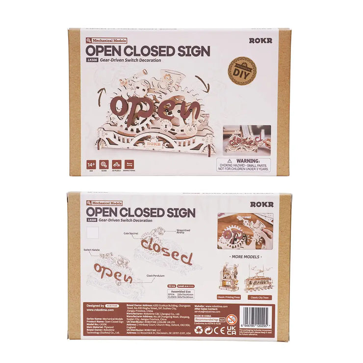 Open Closed Sign 3D Wooden Puzzle LK506