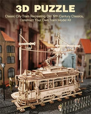 Classic City Tram 3D Wooden Puzzle LK801