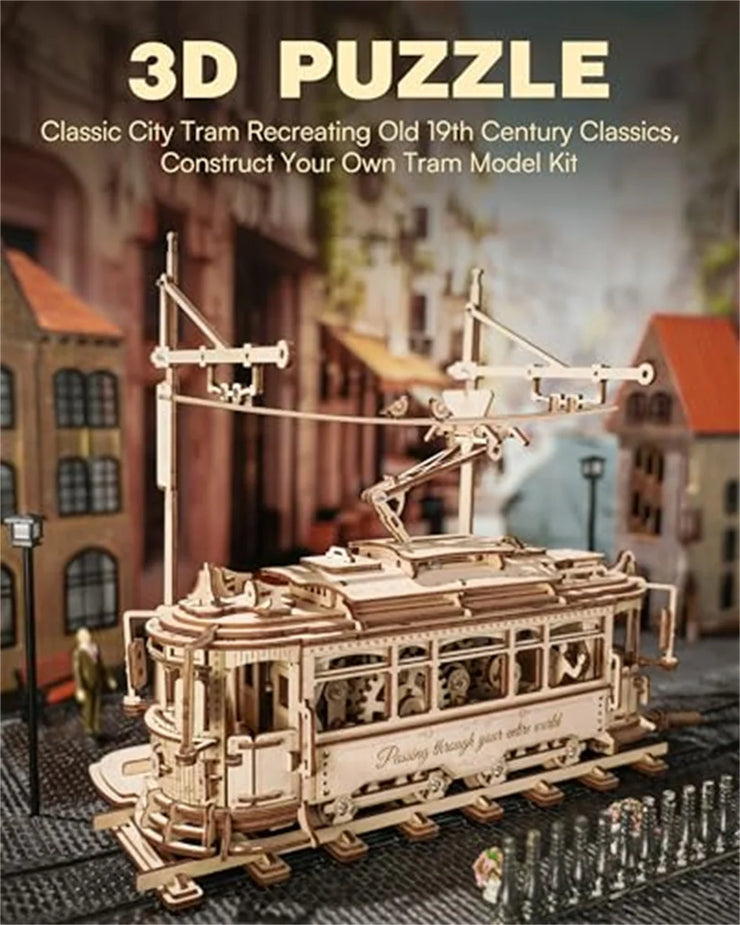 Classic City Tram 3D Wooden Puzzle LK801