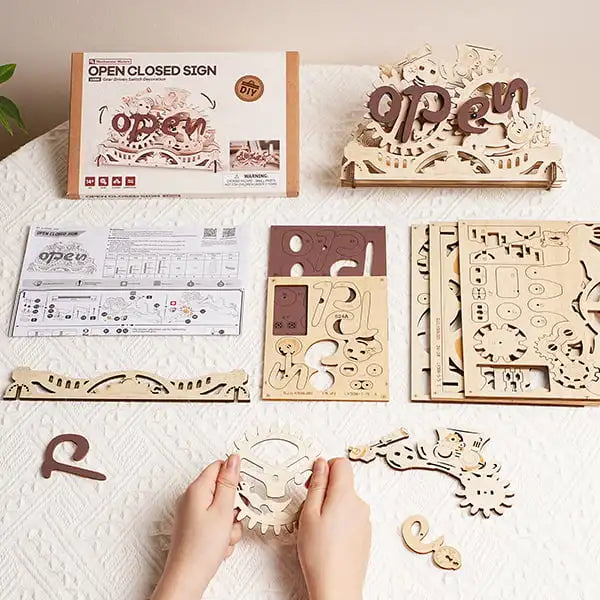 Open Closed Sign 3D Wooden Puzzle LK506