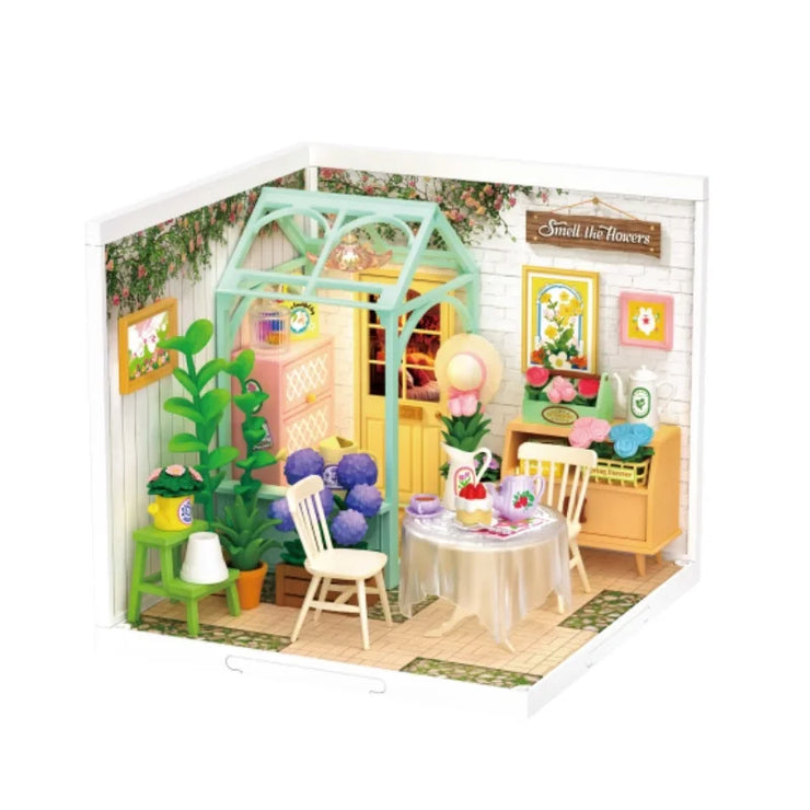 Warm Dining Room, Blooming Tea Garden, Pop Bubble Bathroom  DIY Miniature Dollhouse Kit