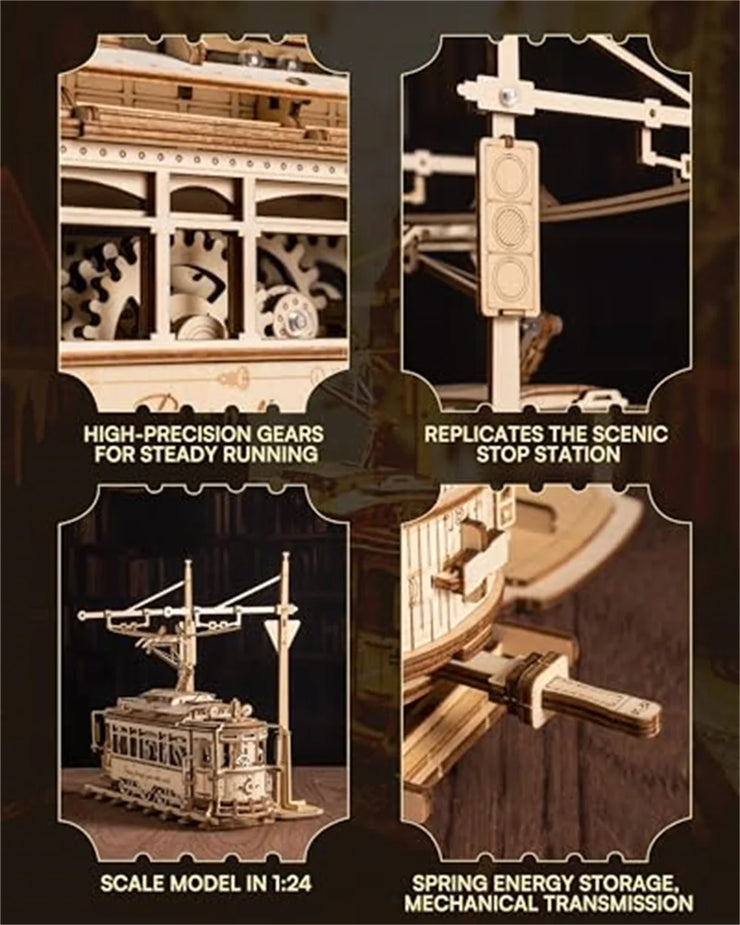 Classic City Tram 3D Wooden Puzzle LK801