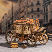 Stagecoach Mechanical Music Box 3D Wooden Puzzle AMKA1